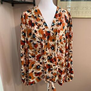 Zac & Rachel Floral Blouse 2X plus size boho feminine float